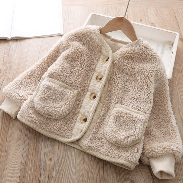 Wintermantel für Mädchen L1871 beige 12-24 Monate