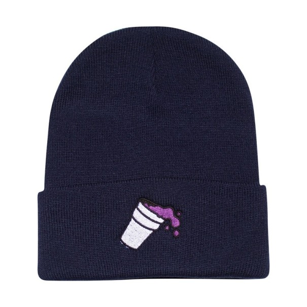Wintermuts met bekerprint donkerblauw