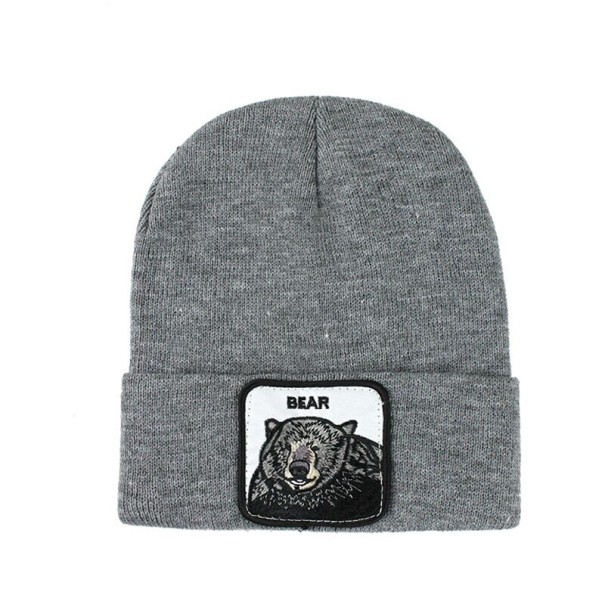 Wintermuts met berenprint grijs
