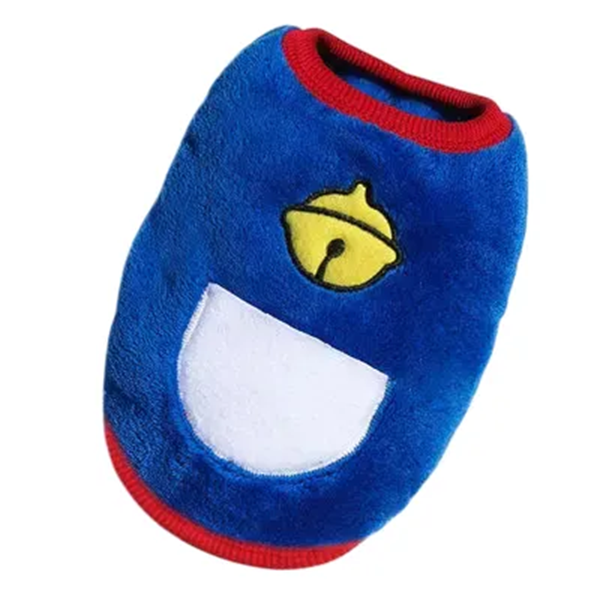 Winteroutfit voor hond S 1,5–2 kg 35 cm borstomtrek 25 cm rug T donkerblauwe jas met belmotief Warm zacht overall voor kleine honden 1