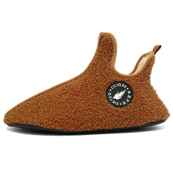 Winterpantoffeln für Damen und Herren Flache bequeme Hausschuhe mit pelziger Innenseite Warme Schuhe für die Wohnung für kalte Tage Herbstpantoffeln braun 42-43