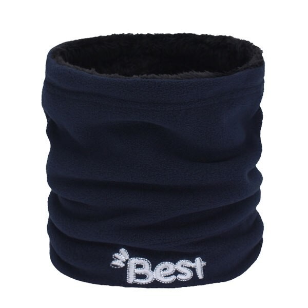Wintersjaal met opschrift donkerblauw
