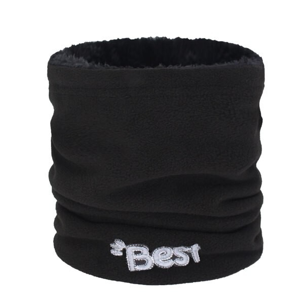 Wintersjaal met opschrift zwart