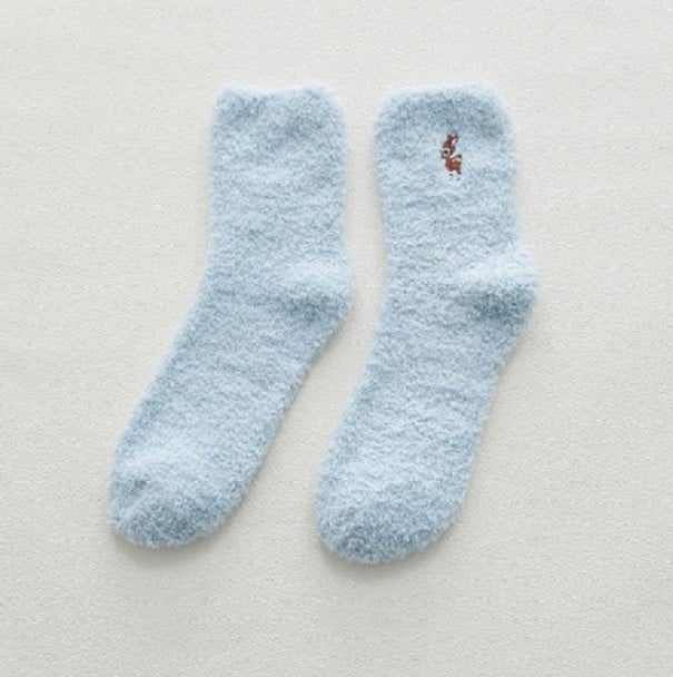 Wintersocken für Damen - Rehkitz blau