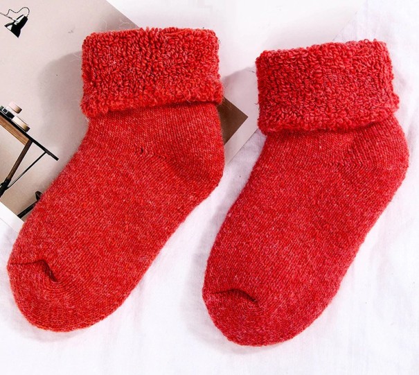 Wintersokken voor meisjes rood 4-7 jaar
