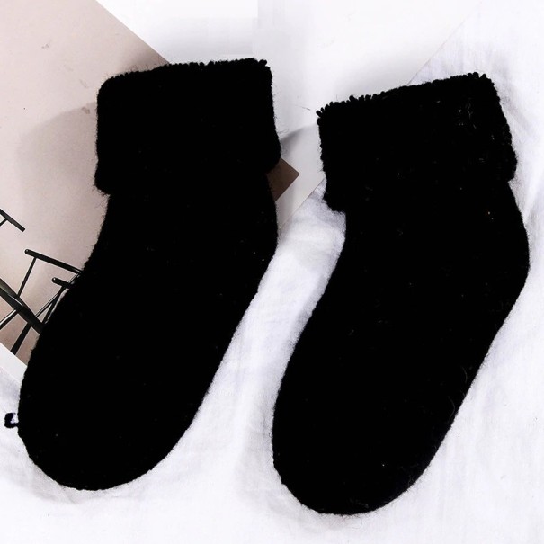Wintersokken voor meisjes zwart 0-3 jaar