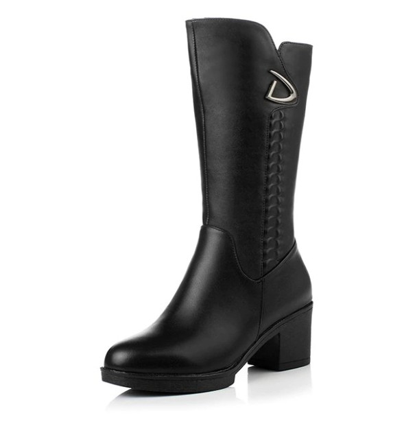 Winterstiefel für Damen aus Wolle schwarz 42