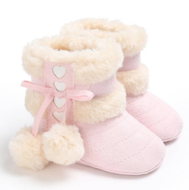 Winterstiefel für Mädchen hellrosa 0-6 Monate