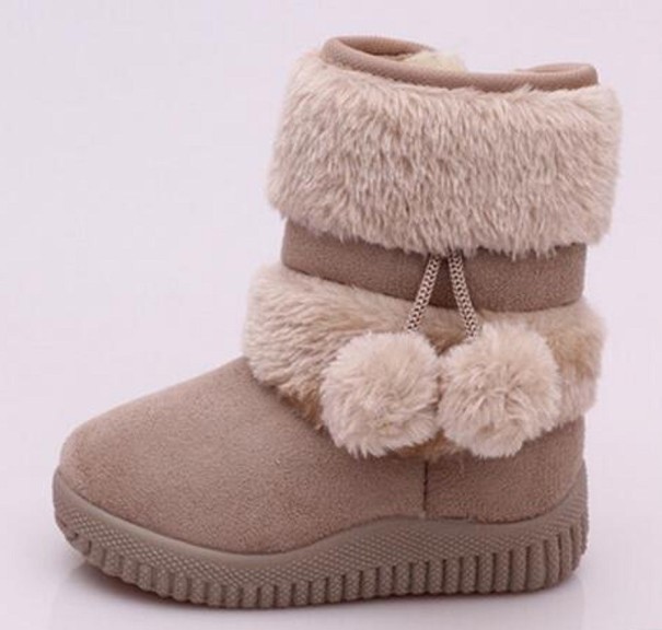 Winterstiefel für Mädchen mit Quasten hellbraun 25