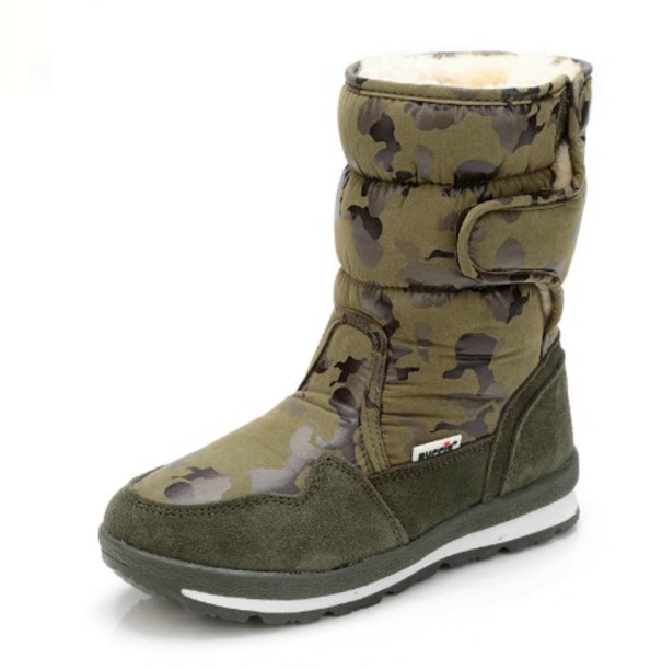 Winterstiefel mit Armeemuster J1018 armeegrün 35
