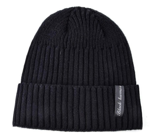 Winterstrickmütze für Herren J958 schwarz