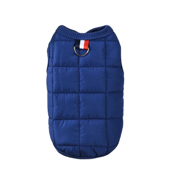 Winterwarme Hundejacke, winddichte Jacke für kleine Hunde, gepolsterter Hundemantel, weich gepolsterte Hundeweste, 1,5–2,5 kg blau