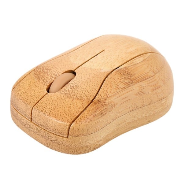 Wireless Bamboo Mouse for Laptop and Computer USB Receiver 2.4 GHz Range 10 m Resolution 1600 DPI Powered by 2x AAA Dimensions 91 x 55 x 26 mm 1