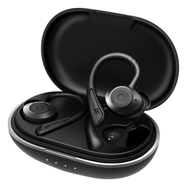 Wireless Bluetooth Headphones with Ear Hooks and Microphone Call and Music Control Charging Case Bluetooth 5.0 Battery Life 8 Hours Black 1