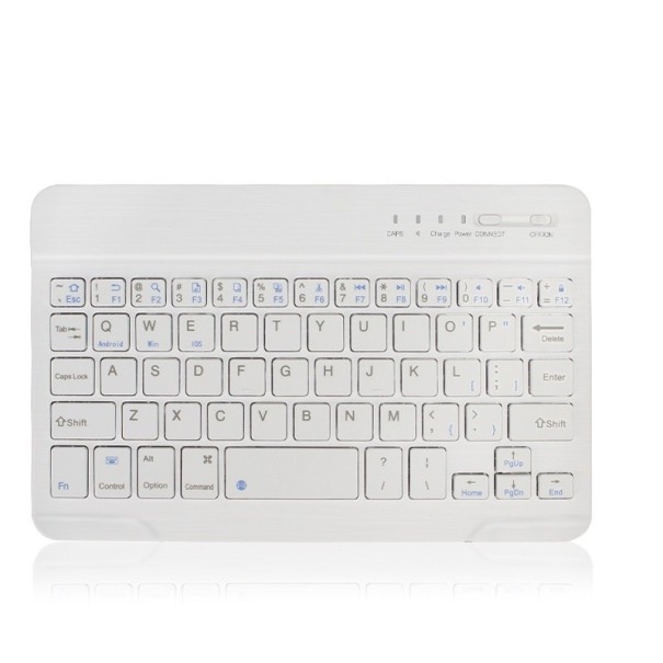 Wireless Bluetooth Keyboard for Tablet and Phone Rechargeable Li-ion Battery Range 10 m Charging 2 to 3 Hours English Key Layout white 2