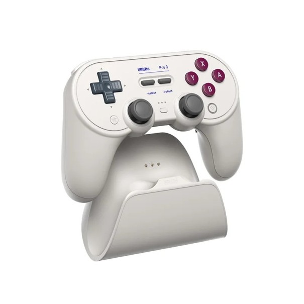 Wireless Gaming Controller for PC Switch iOS Android Bluetooth USB Programmable Buttons Docking Station white