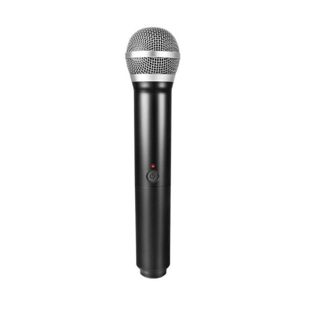 Wireless Handheld Karaoke Microphone Dynamic Cardioid Frequency Range 40 Hz to 18 kHz 6.35 mm Jack and 3.5 mm Adapter Battery Operated 2x AA Black 1