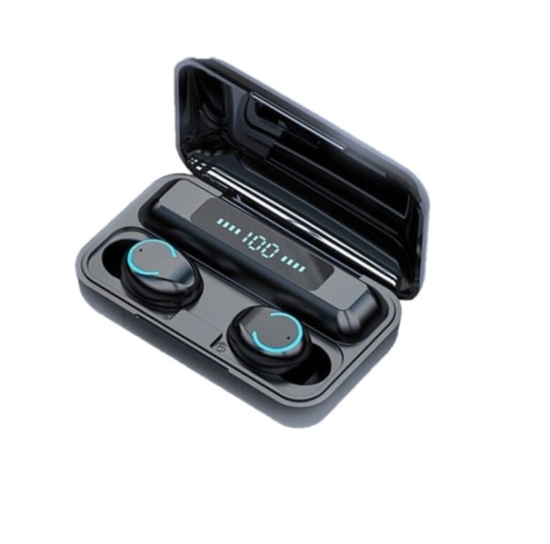 Wireless In-Ear Headphones with Bluetooth 5.0 Charging Box 2200 mAh with Display Frequency Range 20 Hz to 20 kHz Six Silicone Ear Tips black