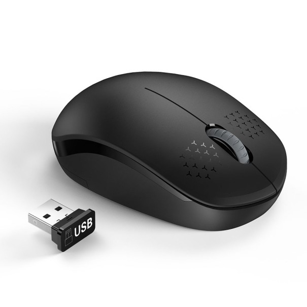 Wireless Mouse for Computer and Laptop USB Receiver 2.4 GHz Resolution 1600 DPI Range 15 m Power 1x AA Dimensions 10 x 6 x 3.8 cm Black 1