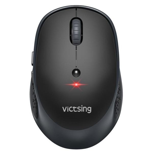 Wireless Mouse with Bluetooth and 2.4 GHz USB Receiver for Computer and Laptop Resolution 2400 DPI 6 Buttons Powered by 1x AA Battery black