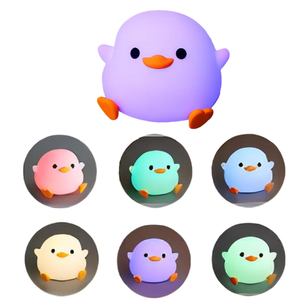 Wireless Night LED Light 12 x 9.5 cm Duck-Shaped Silicone Children's Night Light USB-C Rechargeable Lamp Room Decoration 1