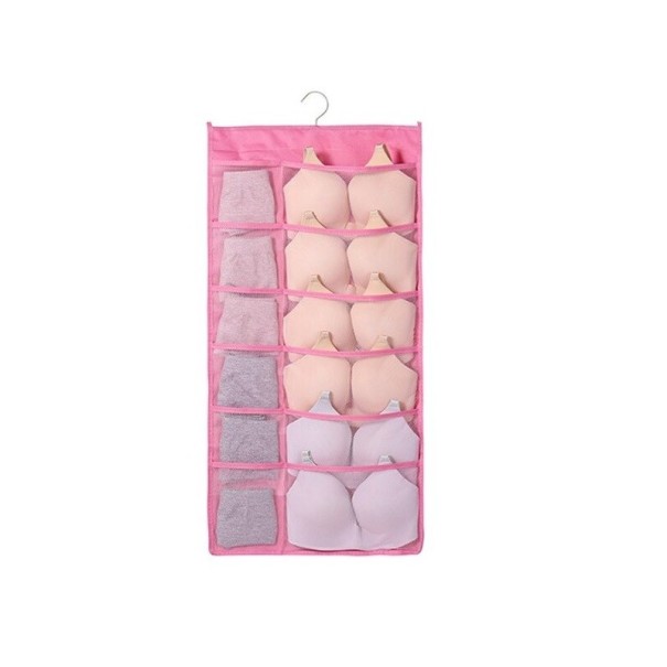 Wiszący organizer na bieliznę C671 różowy 4 Wiszący organizer na bieliznę C671 różowy 4