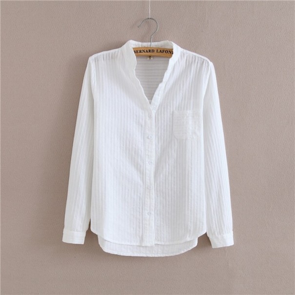 Wit dames shirt met lange mouwen M 1