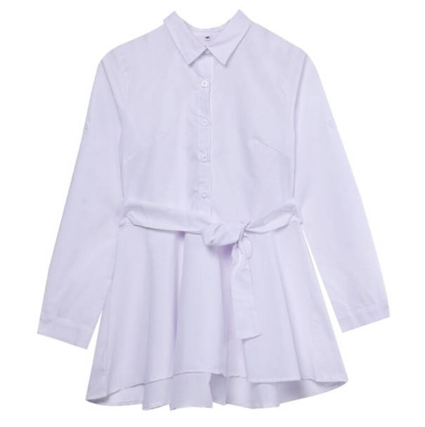 Witte blouse met strikjes S