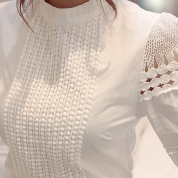 Witte blouse voor dames met kant