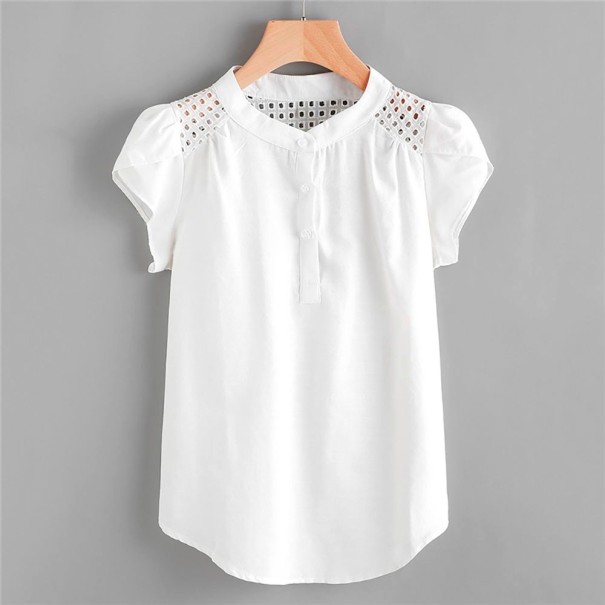 Witte blouse voor dames met knopen S