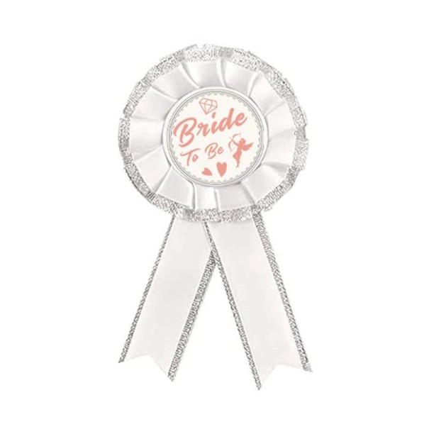 Witte bruiloftspeld Bride To Be met strik Decoratieve kokarde voor de bruid Vrijgezellenfeest 1
