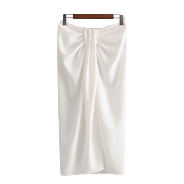 Witte damesrok met knoop L