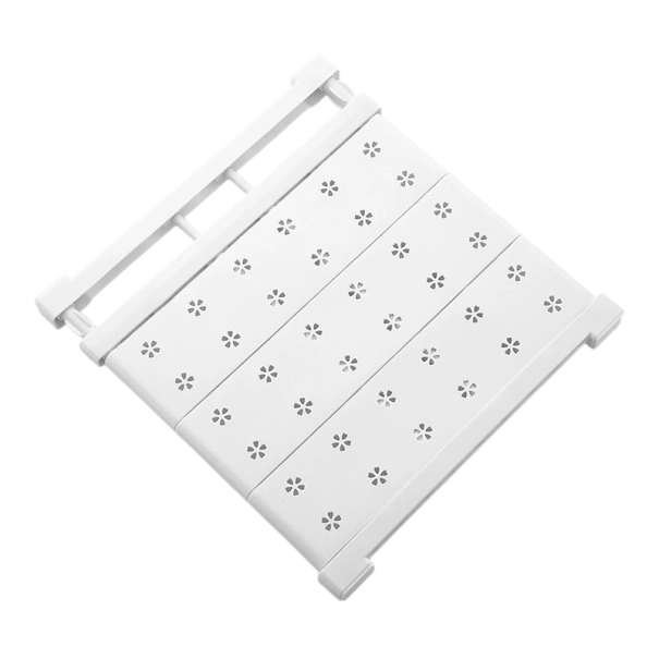 Witte verstelbare plank voor kast 38–60 x 36 cm Afneembare planken Multifunctionele plank en haak Uitbreidbare montage Zonder boren in muren 1