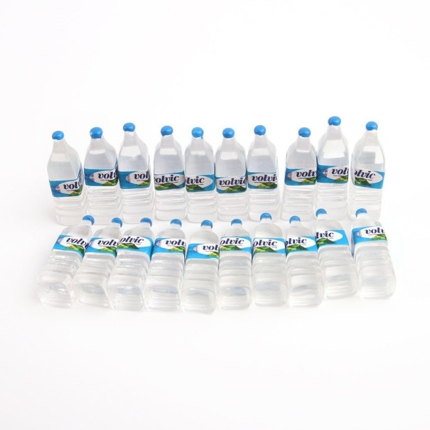 Woda butelkowana dla lalek 10 szt. Miniaturowe przezroczyste buteleczki z zakrętką i etykietą Realistyczny plastikowy dodatek do zabawy z lalkami 1
