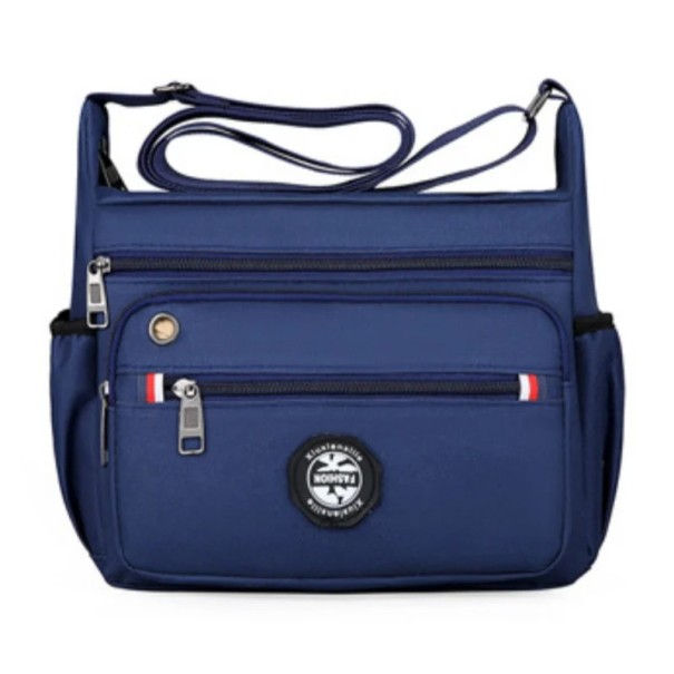 Wodoodporna męska torba na ramię 20×24×9,5 cm Mała torba typu crossbody do pracy Torba typu Oxford wykonana z nylonu i poliestru Lekka torba z wieloma kieszeniami niebieski