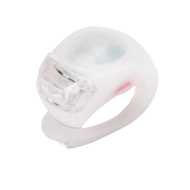 Wodoodporna silikonowa lampka rowerowa LED 3×4 cm Lampka rowerowa z 3 trybami oświetlenia Szybkie i wolne miganie Zasilanie 2 baterie AG10 biały