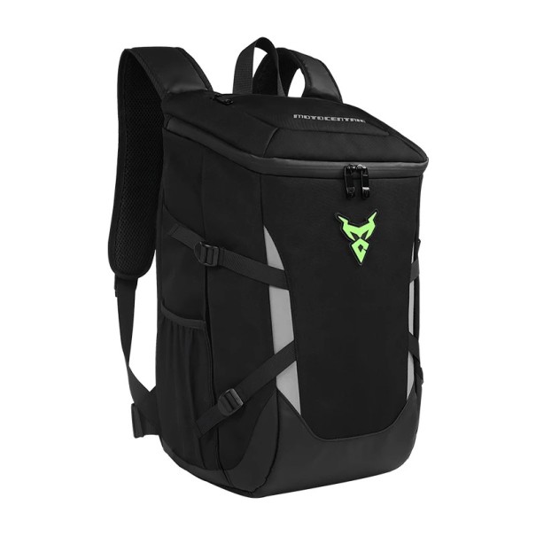 Wodoodporny plecak motocyklowy 23,8 x 44,9 cm Odblaskowy plecak sportowy na kask, laptopa, podróże, pracę, jazdę na rowerze, motocykl zielony