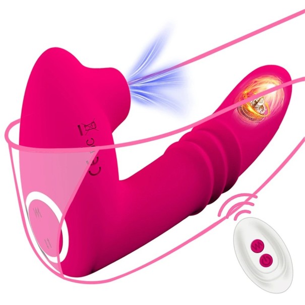Womanizer med penisformad vibrator, längd 10,7 cm, 10 vibrationslägen, silikon, magnetisk USB-laddning, fjärrkontroll, vattentät, diskret förpackning