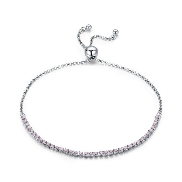 Women's Adjustable Bracelet with Stones pink