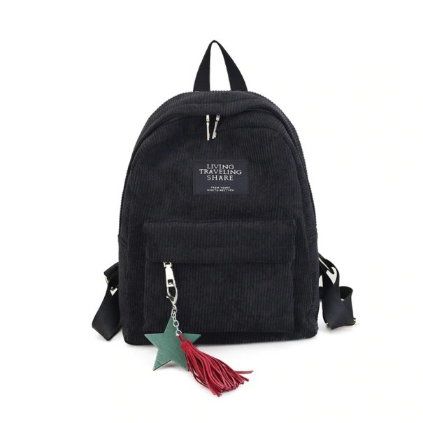 Women's Backpack with Pendant black
