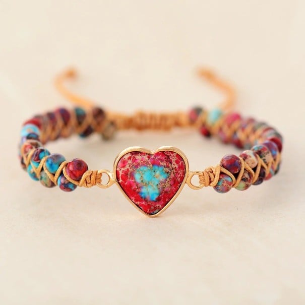 Women's Beaded Adjustable Bracelet red