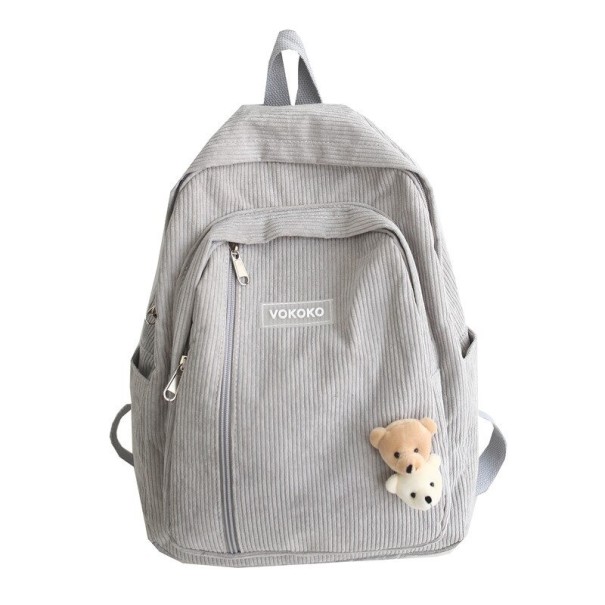 Women's Corduroy Backpack E889 grey