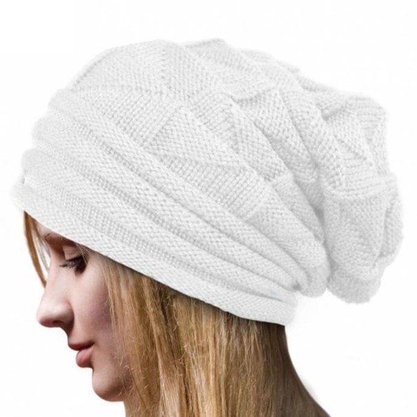Women's Crocheted Beanie white