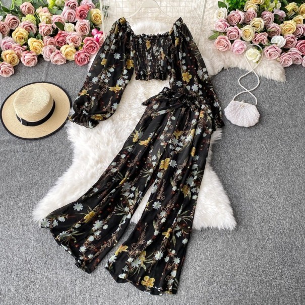 Women's Crop Top and Trousers B1048 black