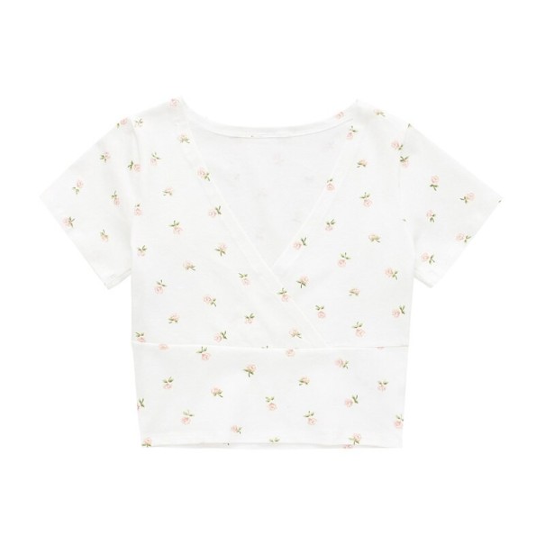 Women's Crop Top with a Large Neckline B364 S 3