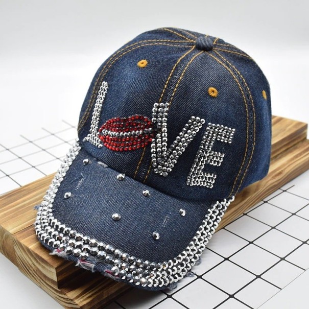Women's Denim Cap T178 dark blue