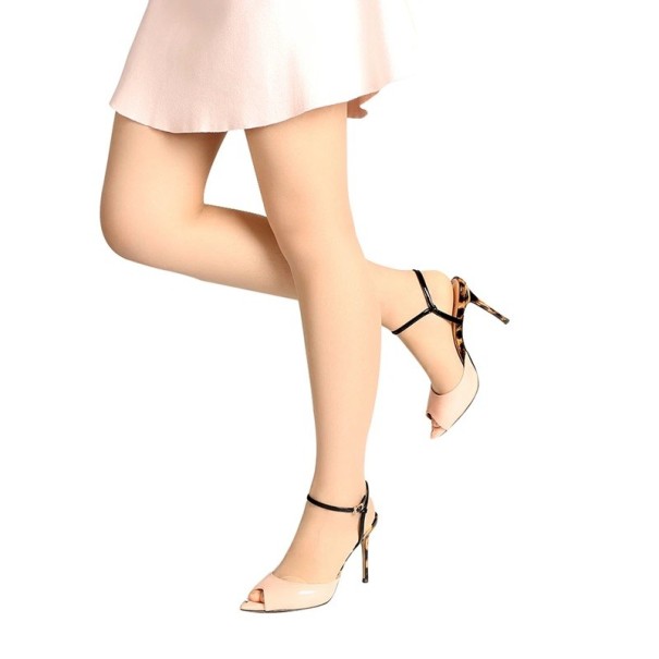 Women's Durable Long Tights Breathable Tights with Slimming Effect Comfortable Wear Durable Elastic Material beige