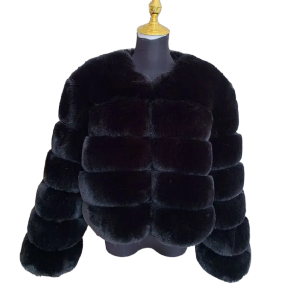 Women's Faux Fur Jacket V152 black XL