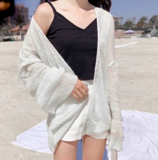 Women's Knitted Cardigan A2949 white