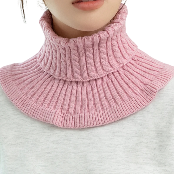 Women's Knitted Scarf 15 x 16 cm Soft Cotton Collar for Winter Wear Elegant Warm Accessory Made of Fine Knitwear for Modern Women's Style pink